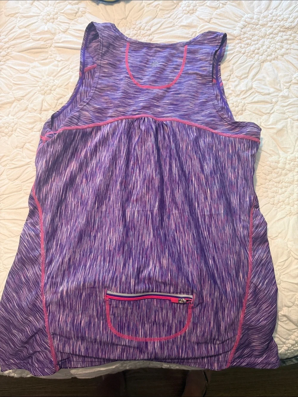 Athleta Purple Space-Dye Tank with Pink Trim sz small